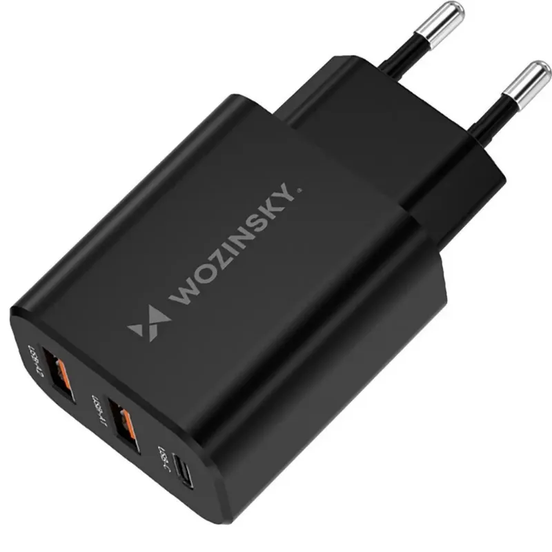 Wozinsky (CWCUCB) Φορτιστής Τοίχου USB-C & 2xUSB-A 30W - Μαύρο – εικόνα 2