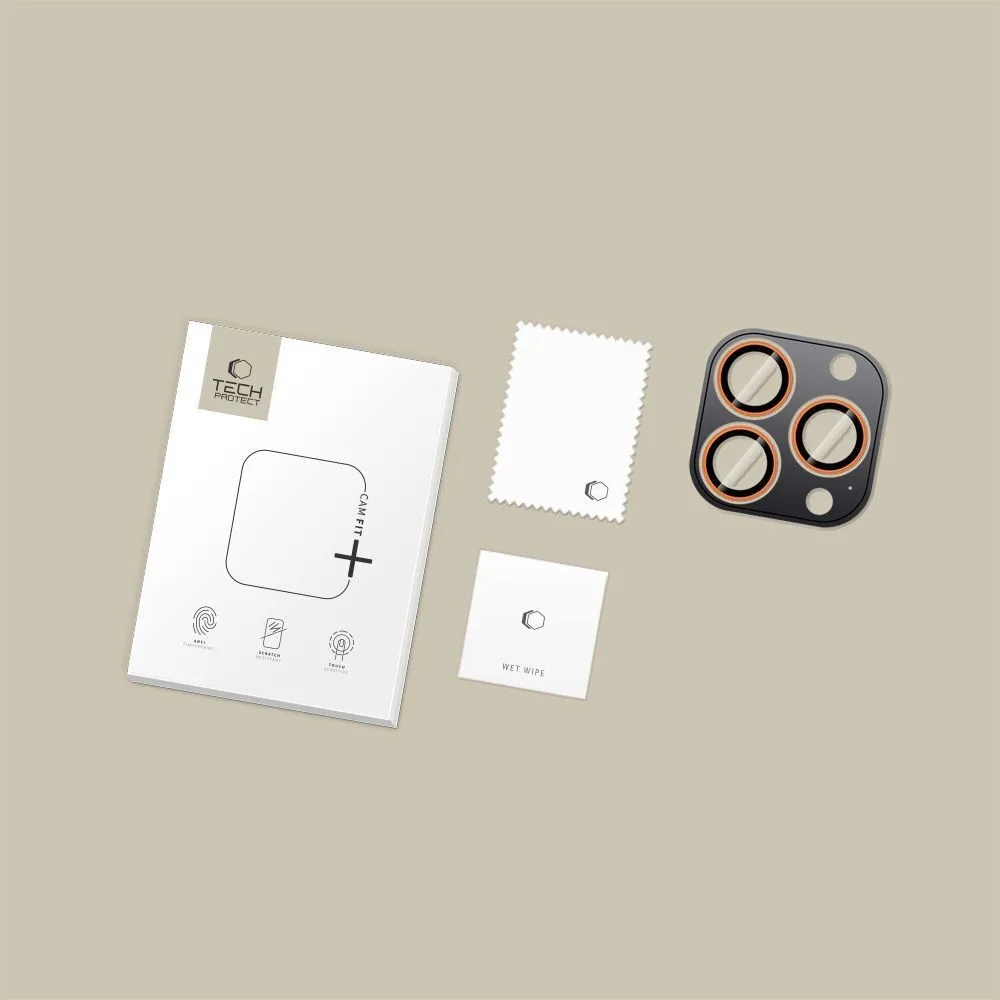 Tech-Protect Camring Fit+ Προστασία Κάμερας Μεμβράνη για το iPhone - Πορτοκαλί – εικόνα 2