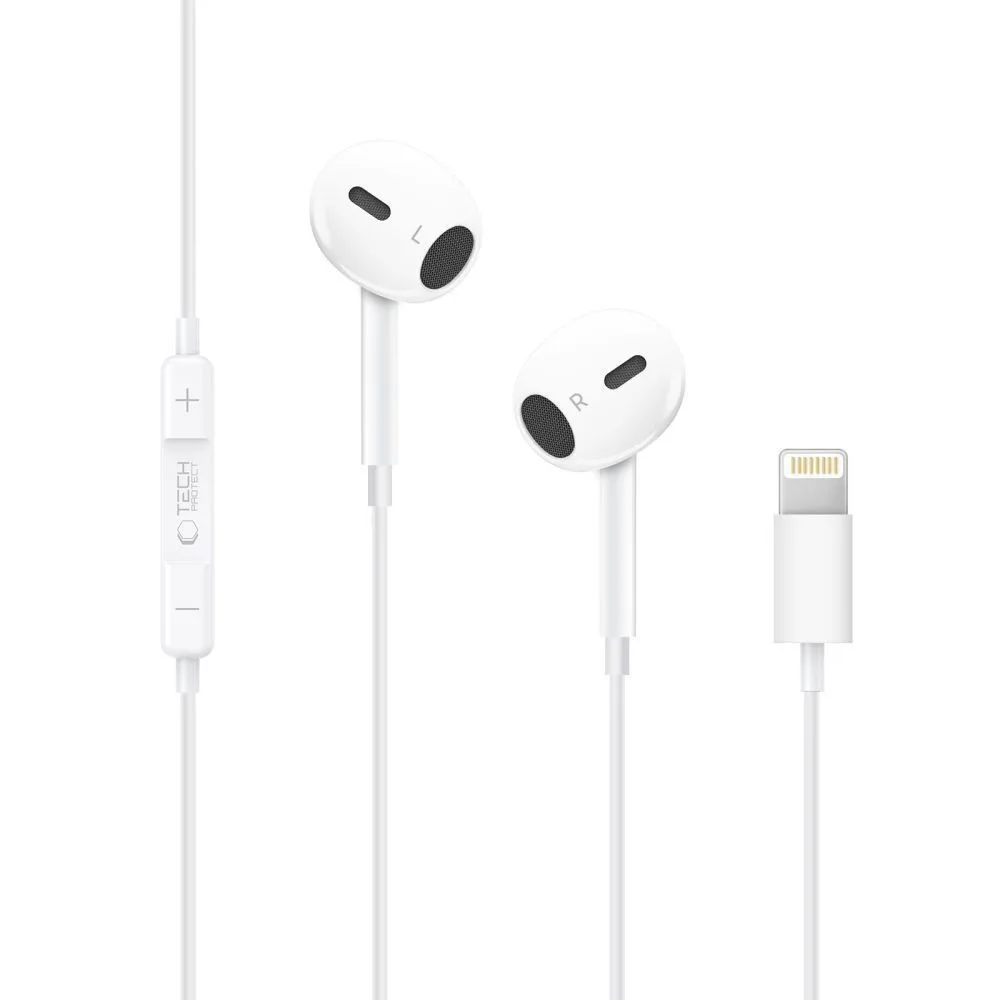 Tech-Protect Ultraboost Core G2 In-ear Handsfree Ακουστικά με Βύσμα Lightning - Λευκό