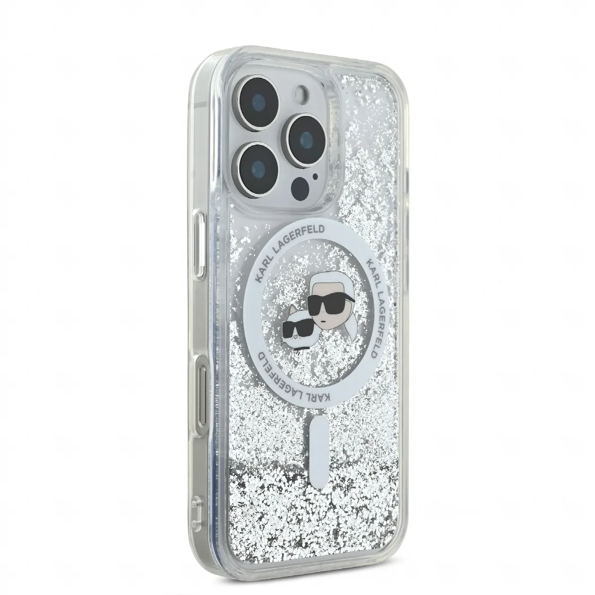 Karl Lagerfeld Magsafe Ringstand Liquid Glitter Hard Case Θήκη προστασίας από σκληρό πλαστικό – iPhone 16 Pro Glitter Διάφανη – – εικόνα 2