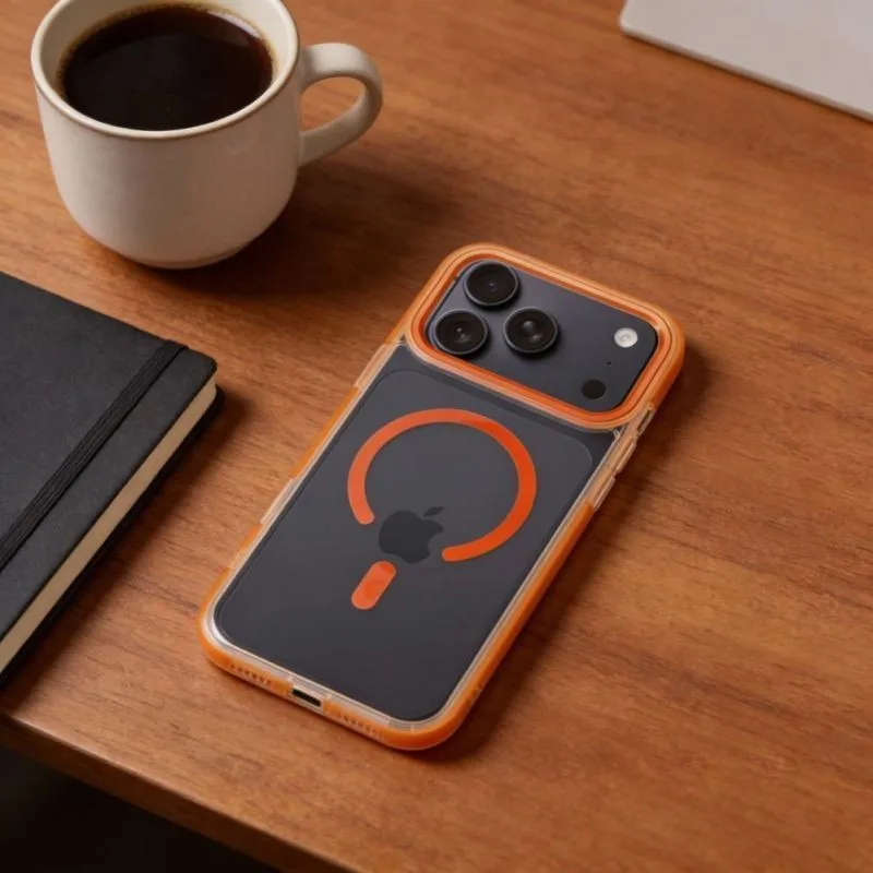 Θήκη MagSafe Frame Clear Hybrid για Apple iPhone 17 Pro Max - Hermes Orange – εικόνα 2