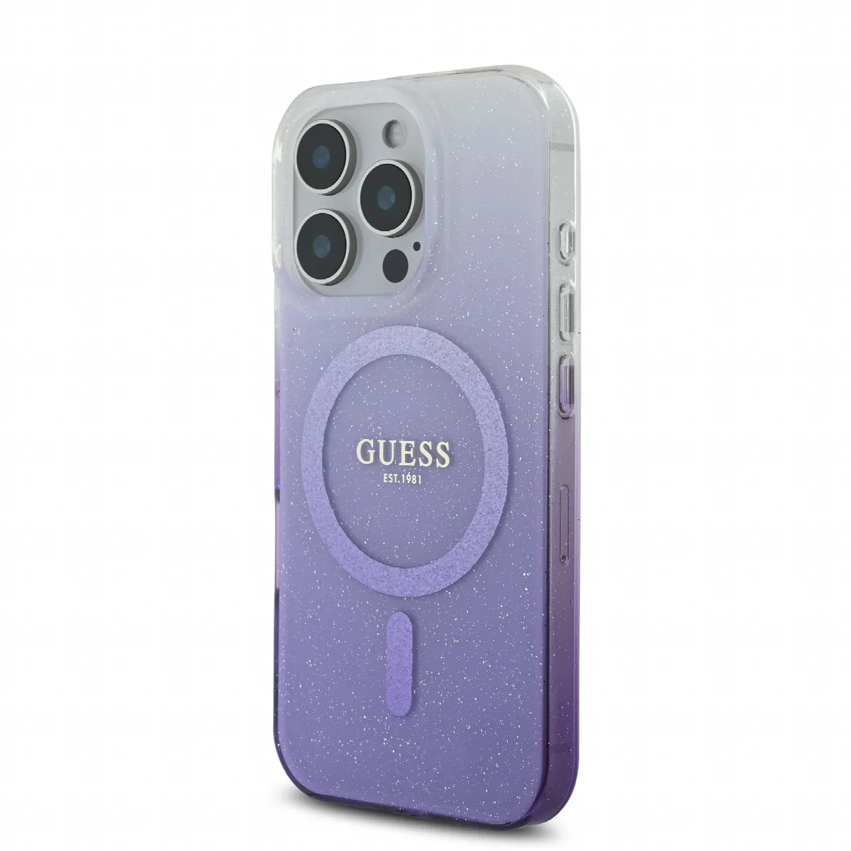 Guess Magsafe “Glitter Gradient” Hard Case Θήκη προστασίας από σκληρό πλαστικό – iPhone 16 Pro Μωβ – GUHMP16LHGRCELU – εικόνα 4