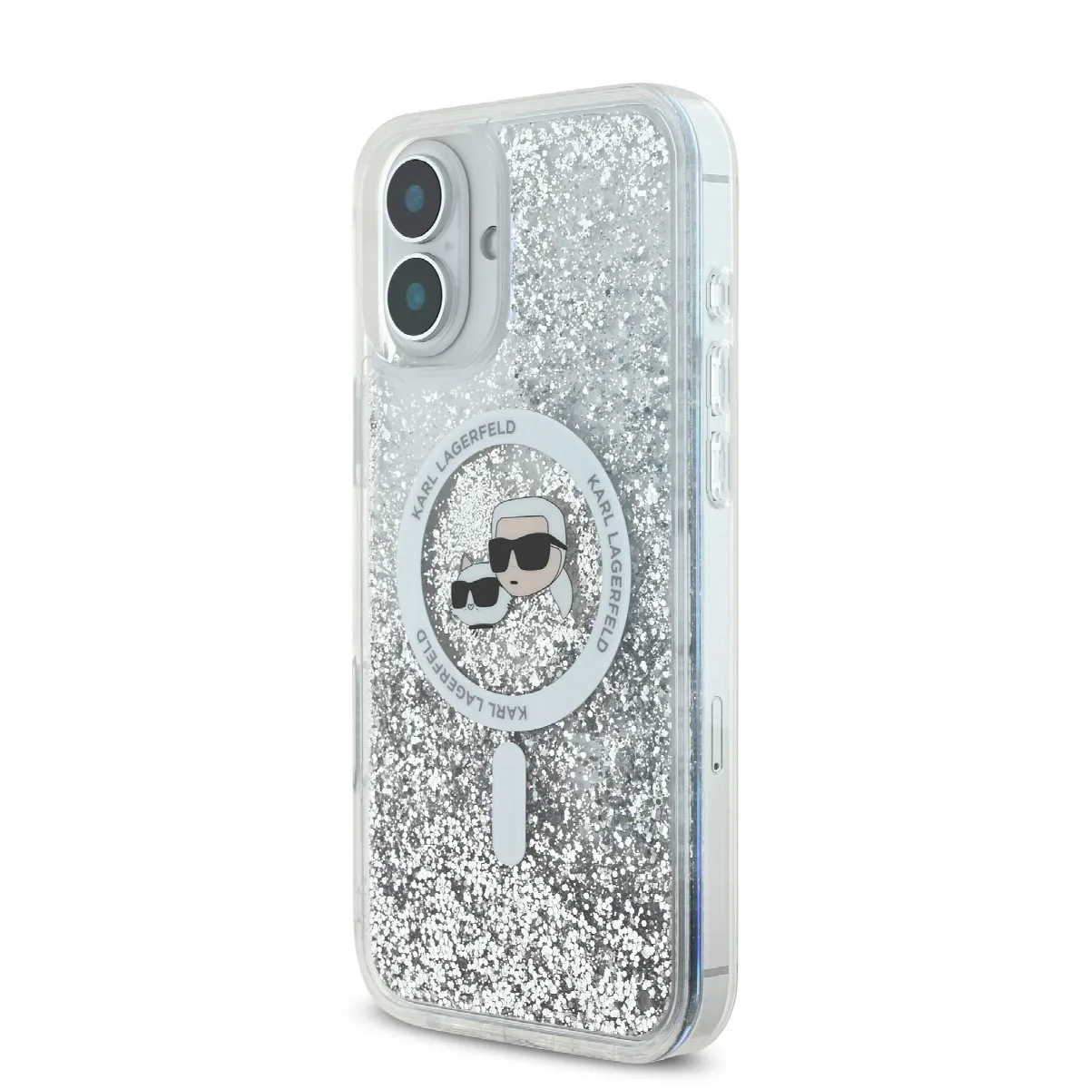 Karl Lagerfeld Magsafe Ringstand Liquid Glitter Hard Case Θήκη προστασίας από σκληρό πλαστικό – iPhone 16 Glitter Διάφανη – KLHM – εικόνα 4