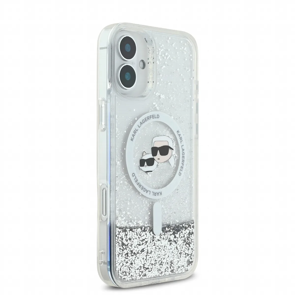Karl Lagerfeld Magsafe Ringstand Liquid Glitter Hard Case Θήκη προστασίας από σκληρό πλαστικό – iPhone 16 Glitter Διάφανη – KLHM – εικόνα 2