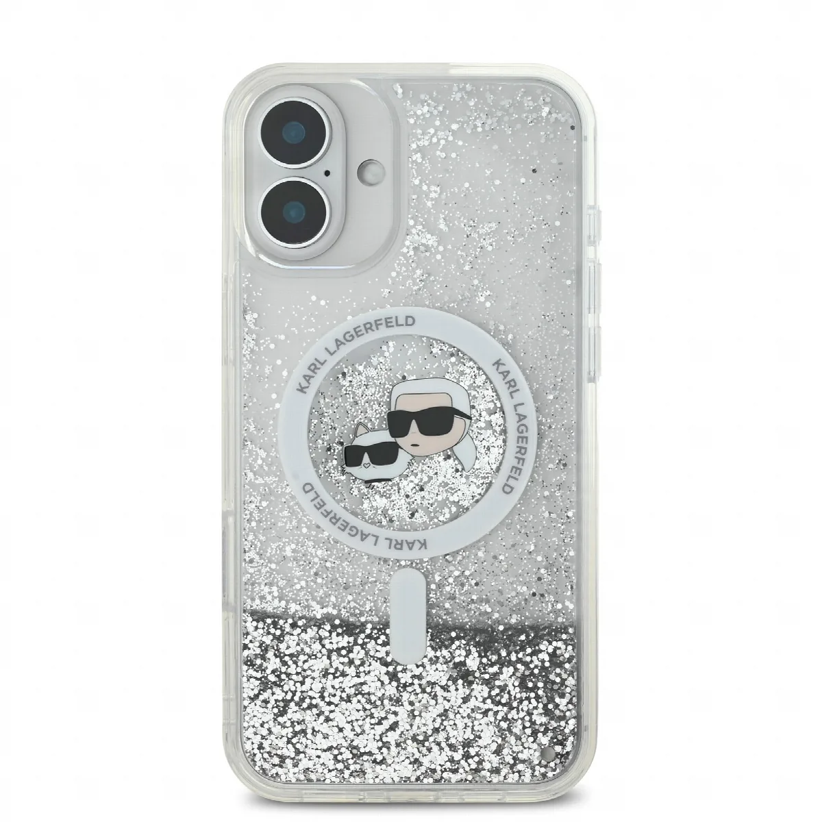 Karl Lagerfeld Magsafe Ringstand Liquid Glitter Hard Case Θήκη προστασίας από σκληρό πλαστικό – iPhone 16 Glitter Διάφανη – KLHM – εικόνα 3