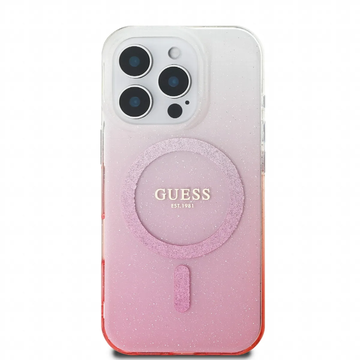 Guess Magsafe “Glitter Gradient” Hard Case Θήκη προστασίας από σκληρό πλαστικό – iPhone 16 Pro Ροζ – GUHMP16LHGRCELP – εικόνα 3