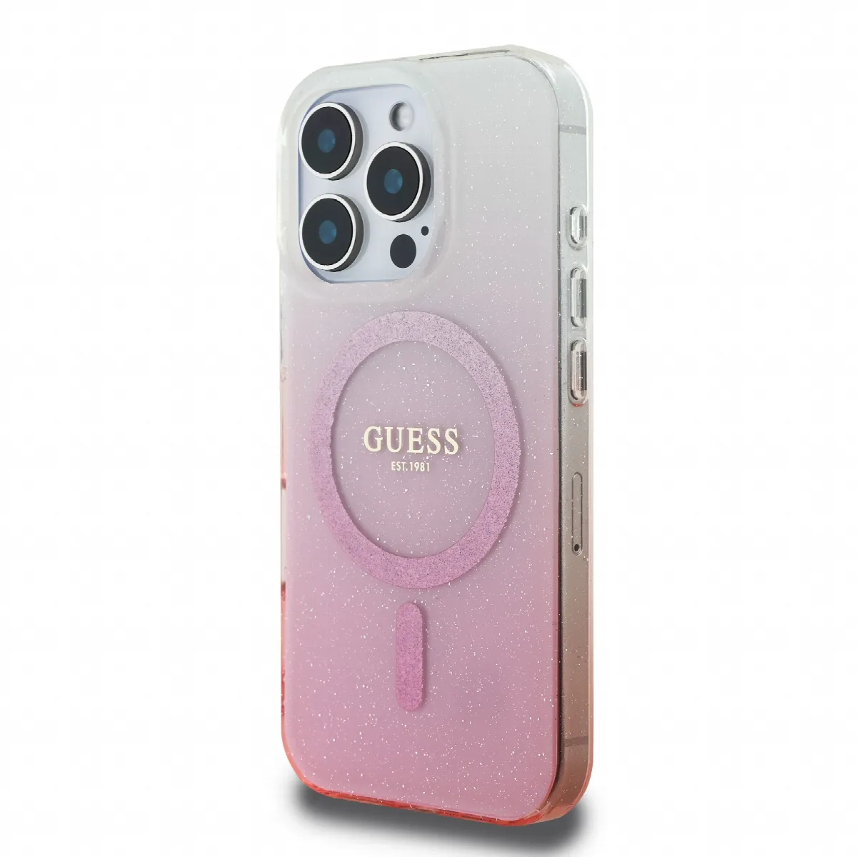 Guess Magsafe “Glitter Gradient” Hard Case Θήκη προστασίας από σκληρό πλαστικό – iPhone 16 Pro Ροζ – GUHMP16LHGRCELP – εικόνα 4
