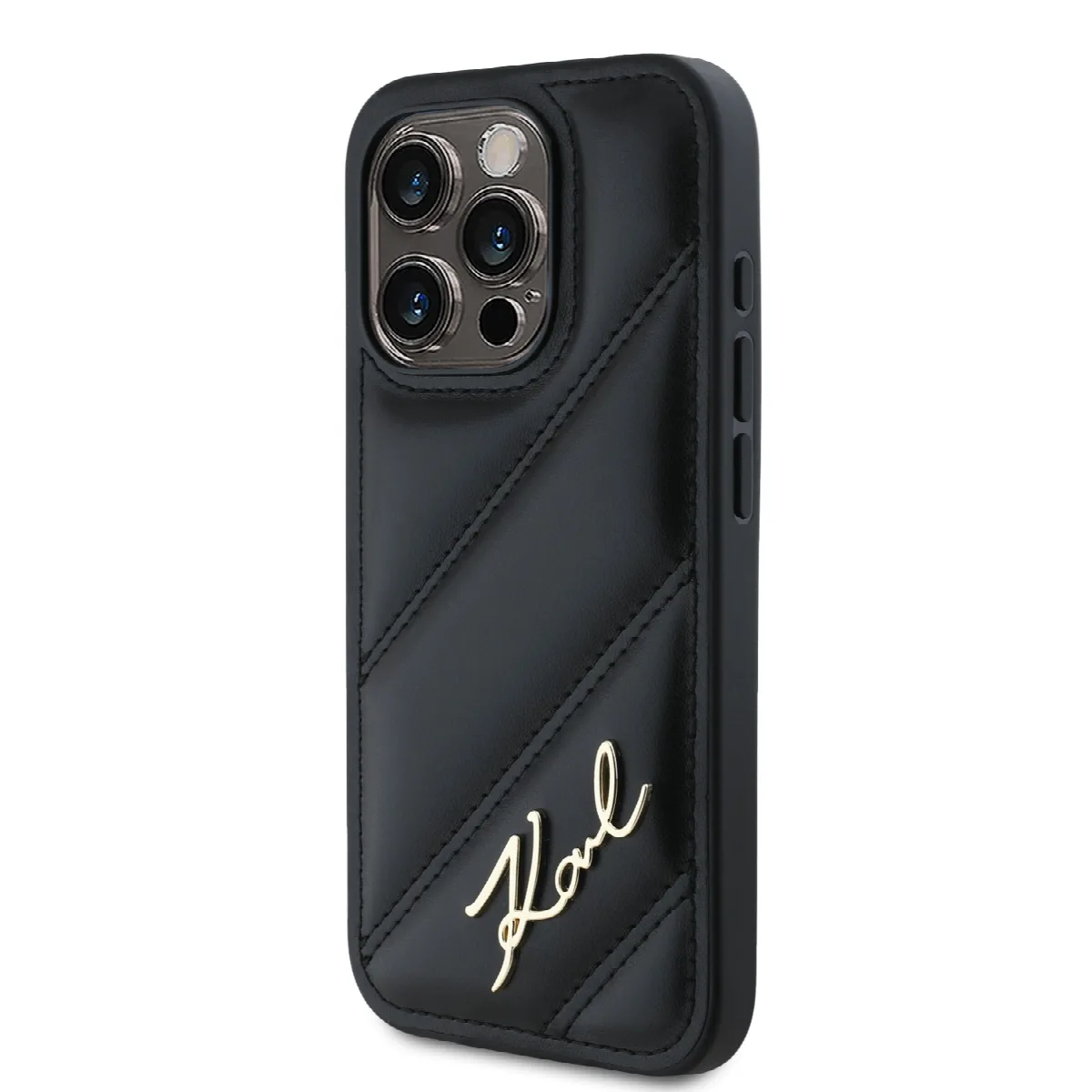 Karl Lagerfeld “Quilted Metal Signature Logo Collection” Case Θήκη προστασίας από δερματίνη – iPhone 15 Pro Max Μαύρο – KLHCP15X – εικόνα 4