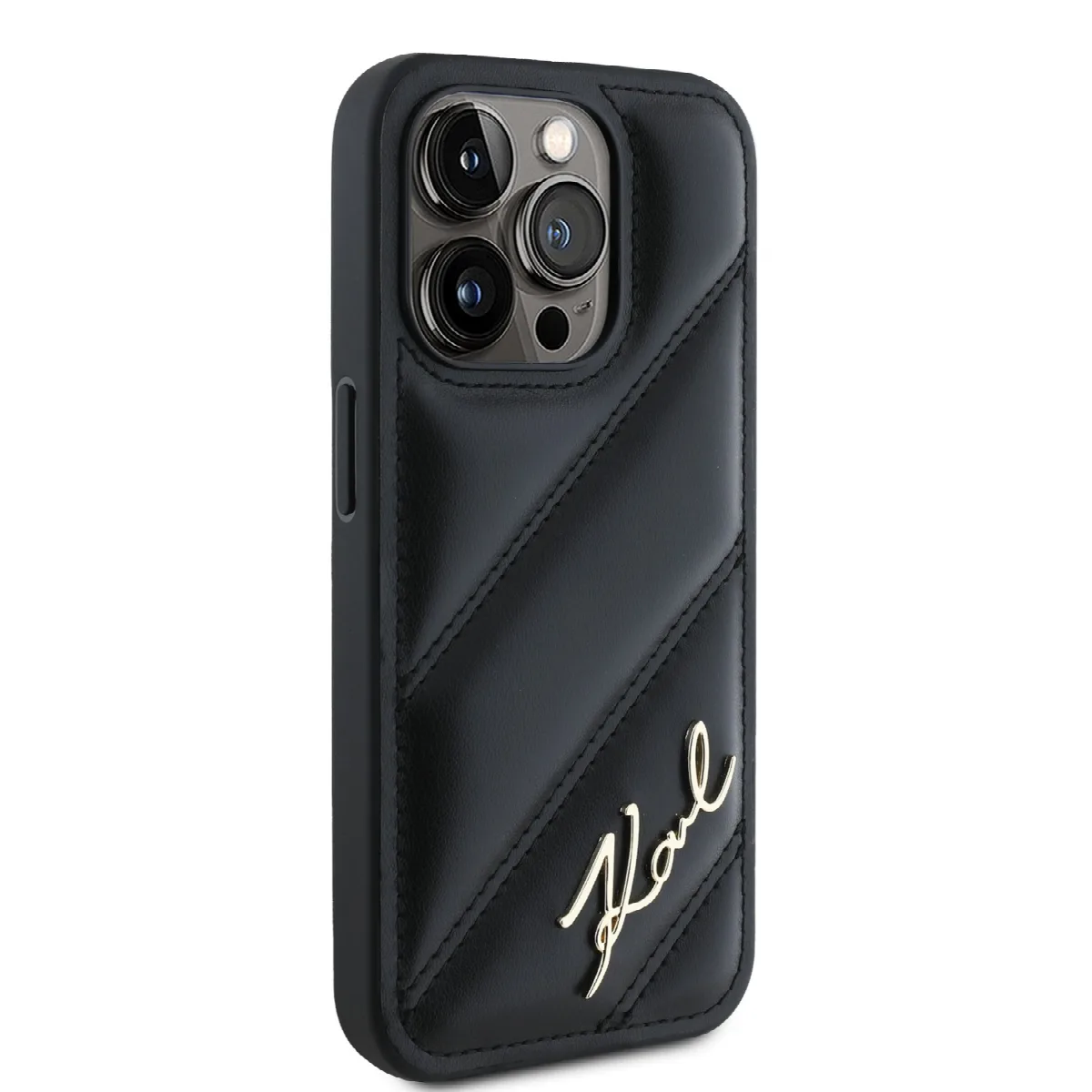 Karl Lagerfeld “Quilted Metal Signature Logo Collection” Case Θήκη προστασίας από δερματίνη – iPhone 15 Pro Max Μαύρο – KLHCP15X – εικόνα 2