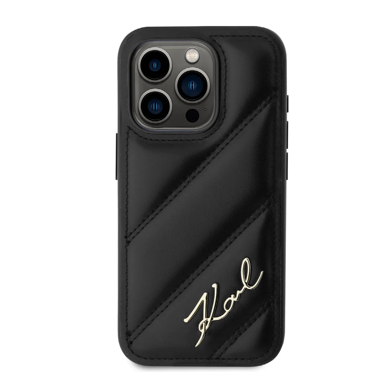 Karl Lagerfeld “Quilted Metal Signature Logo Collection” Case Θήκη προστασίας από δερματίνη – iPhone 15 Pro Max Μαύρο – KLHCP15X – εικόνα 3