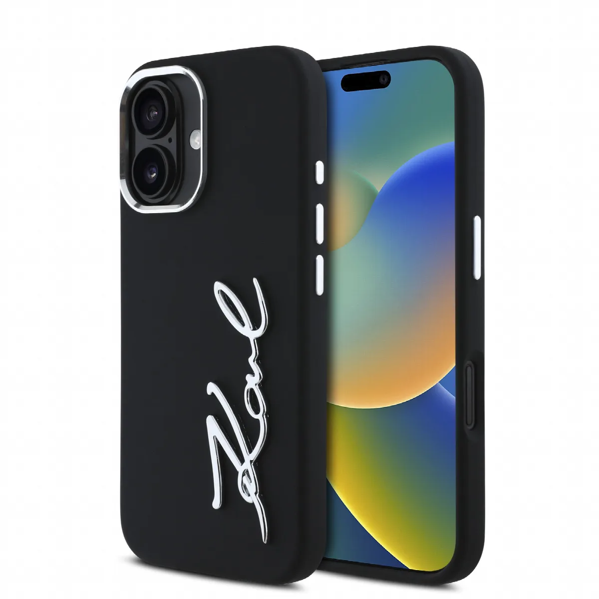 Karl Lagerfeld “Signature Metal Logo Collection” Hard Case Θήκη προστασίας από σιλικόνη – iPhone 16 Μαύρο – KLHCP16SSCMSMVK