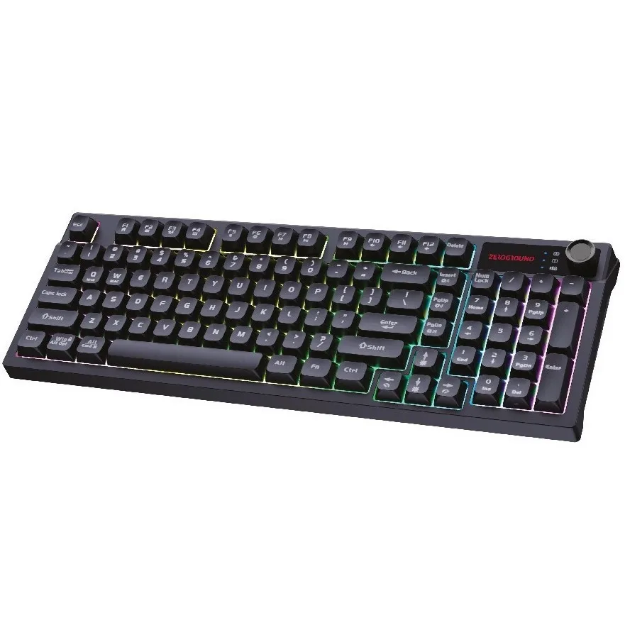 Zeroground Hanzo V3.0 Gaming Πληκτρολόγιο με RGB φωτισμό US - Μαύρο