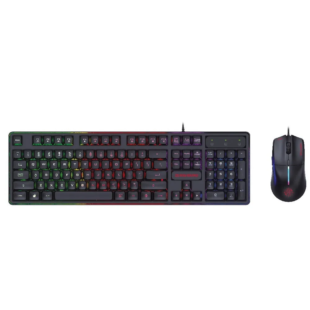 Zeroground Azai V3.0 Σετ Gaming Πληκτρολόγιο με RGB φωτισμό & Ποντίκι US - Μαύρο