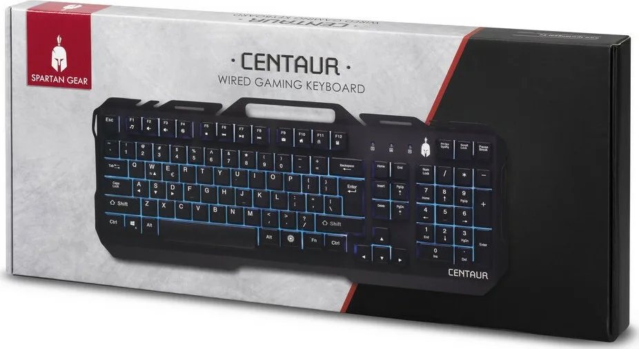 Spartan Gear Centaur Gaming Πληκτρολόγιο με Φωτιζόμενα πλήκτρα US - Black – εικόνα 3