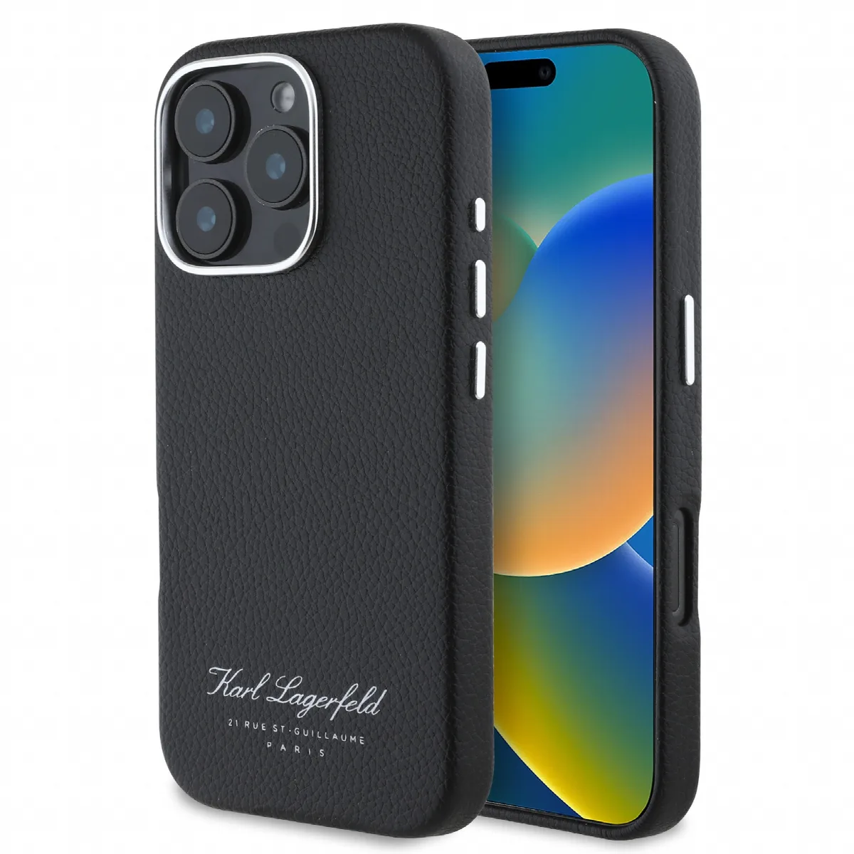 Karl Lagerfeld “Rue St.Guillaume Logo Collection” Θήκη προστασίας από σιλικόνη – iPhone 16 Pro Μαύρο – KLHCP16LPGWCMKHK