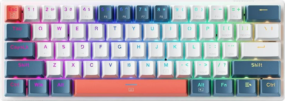 Machenike K500-B61 Gaming Μηχανικό Πληκτρολόγιο 60% με RGB φωτισμό US - White/Blue