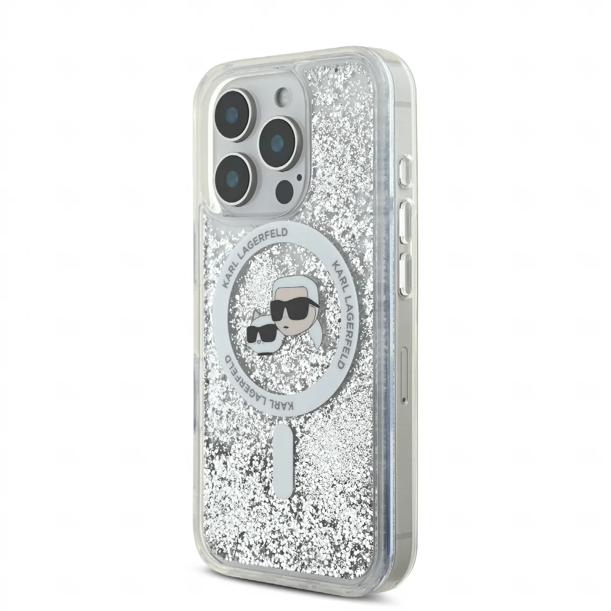 Karl Lagerfeld Magsafe Ringstand Liquid Glitter Hard Case Θήκη προστασίας από σκληρό πλαστικό – iPhone 16 Pro Max Glitter Διάφαν – εικόνα 4