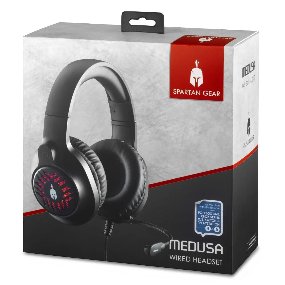 Spartan Gear Medusa Over Ear Gaming Headset με 3.5mm - Μαύρο – εικόνα 3