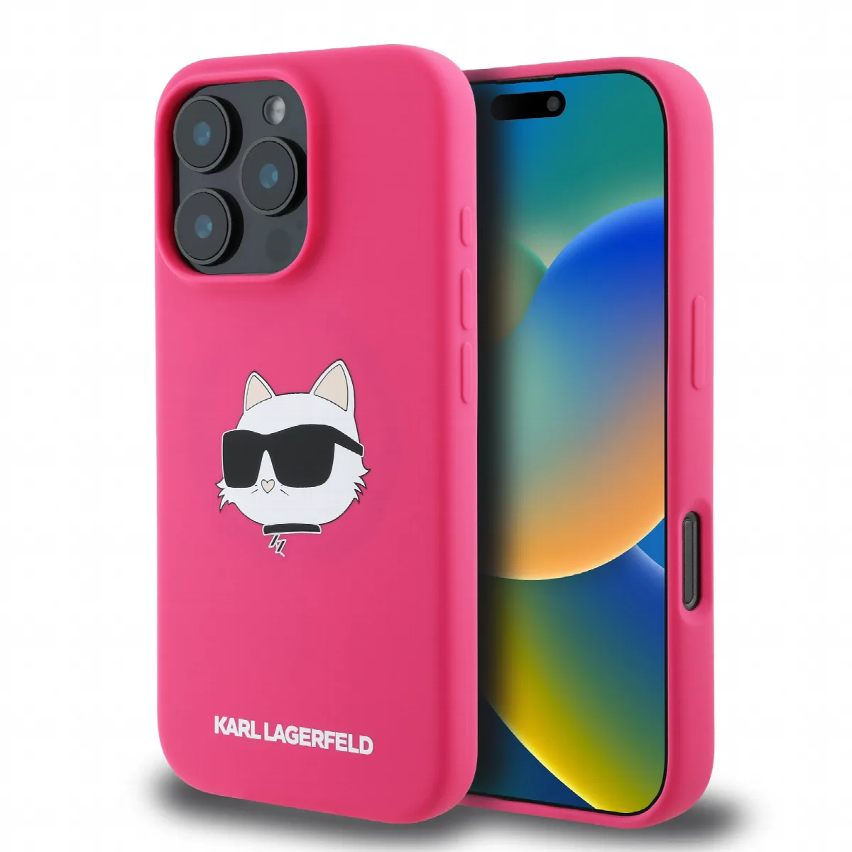 Karl Lagerfeld Magsafe Silicone Case "Choupette's Head" Θήκη προστασίας από σιλικόνη – iPhone 16 Pro Fuchsia – KLHMP16LSCHPPLF