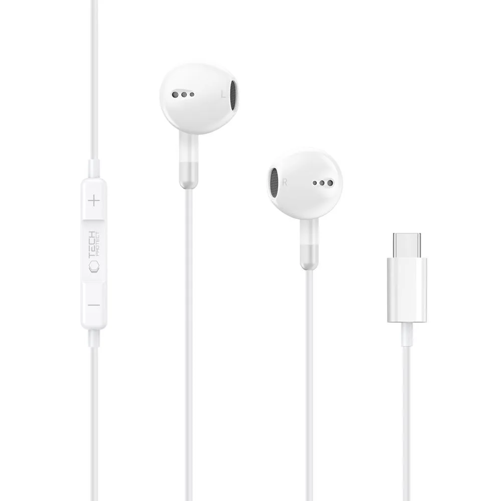Tech-Protect Ultraboost Core G4 Earbuds Handsfree Ακουστικά με Βύσμα USB-C - Λευκό