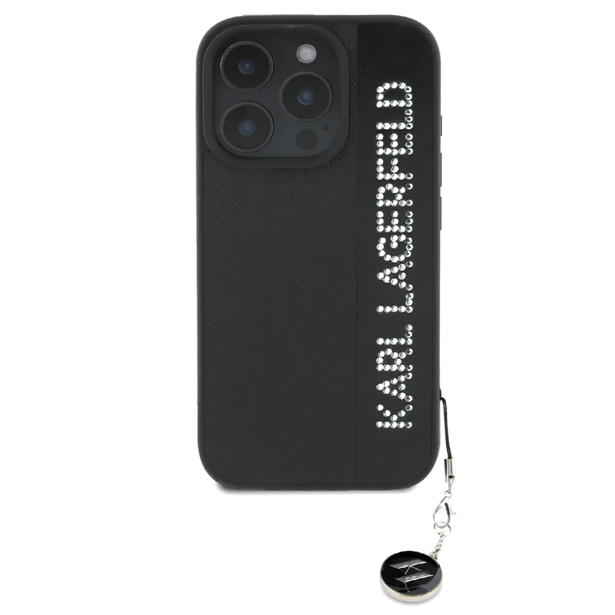 Karl Lagerfeld “Rhinestones and Charm” Θήκη προστασίας από για iPhone 16 Pro με κρεμαστό στολίδι Μαύρο – KLHCP16LPSAKDGCK – εικόνα 4