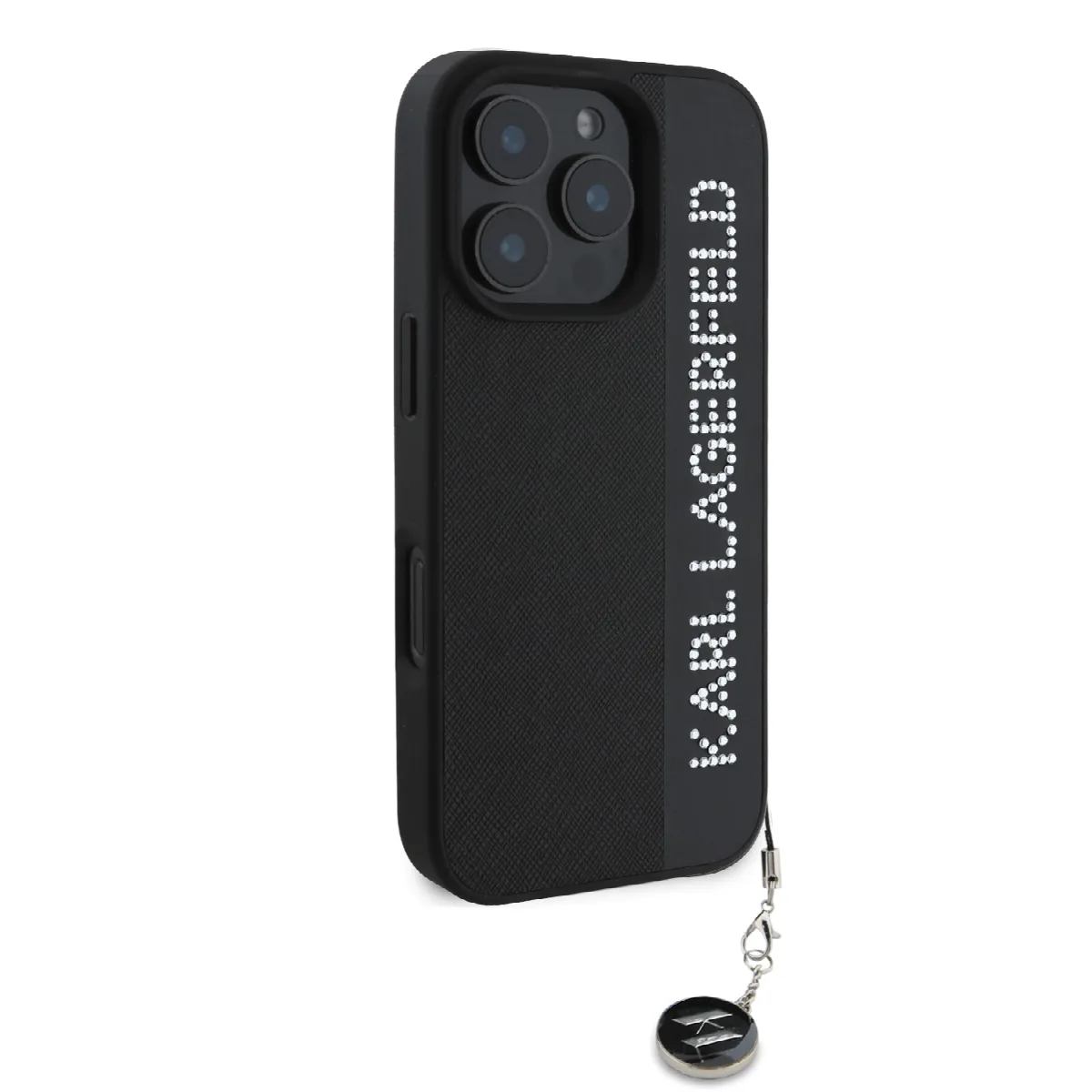 Karl Lagerfeld “Rhinestones and Charm” Θήκη προστασίας από για iPhone 16 Pro Max με κρεμαστό στολίδι Μαύρο – KLHCP16XPSAKDGCK – εικόνα 3