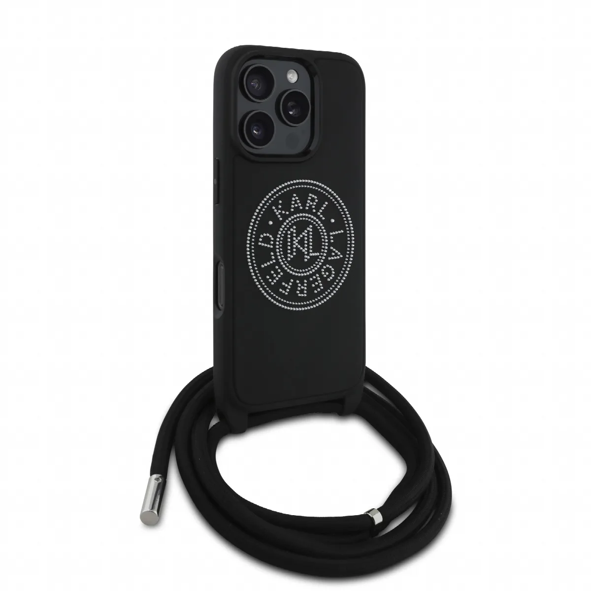 Karl Lagerfeld 3D Raised Round Logo Crossbody Case Θήκη προστασίας από σκληρό πλαστικό – iPhone 16 Pro Max Μαύρο – KLHCP16X3DRKL – εικόνα 3