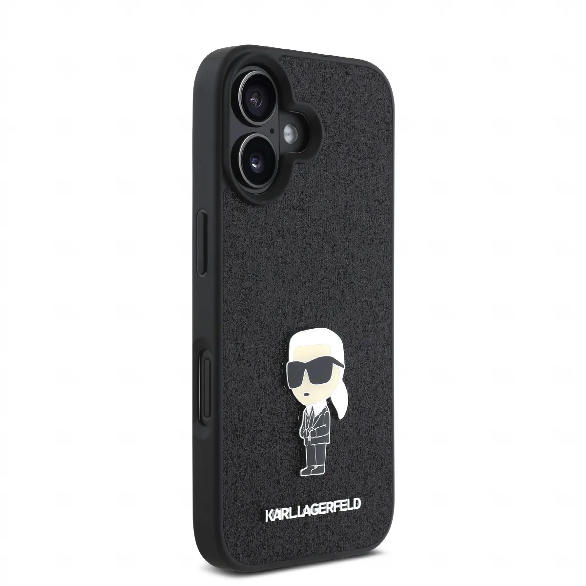 Karl Lagerfeld Ikonik Fixed Glitter Hard Case with Ikonik Metal Logo Θήκη προστασίας από σιλικόνη – iPhone 16 Glitter Black – KL – εικόνα 4
