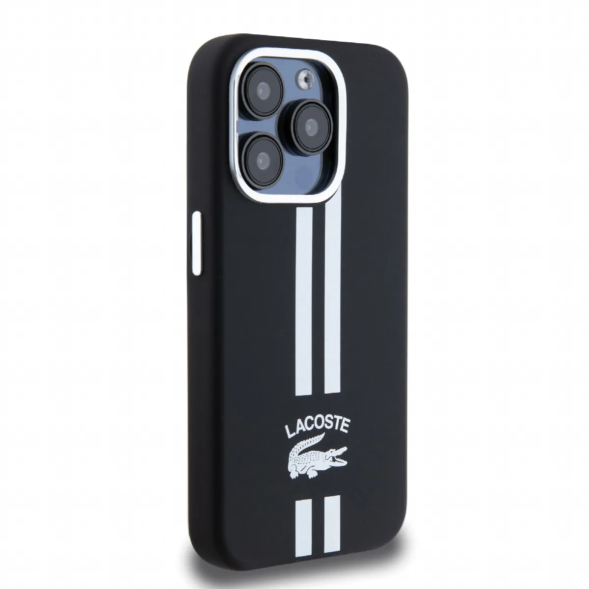 Lacoste Stripes Hard Case Θήκη προστασίας από Liquid σιλικόνη για iPhone 15 Pro Μαύρο – εικόνα 2