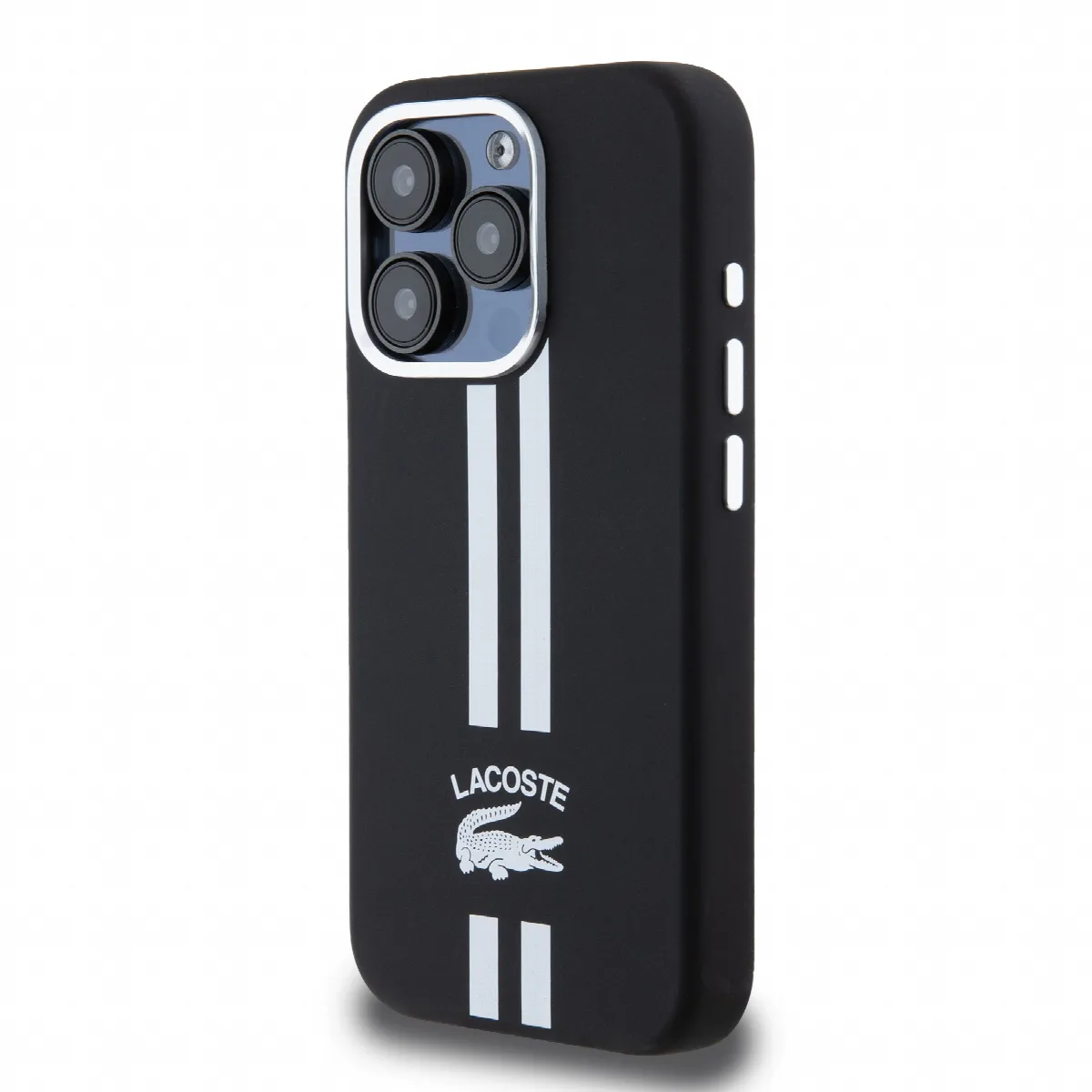 Lacoste Stripes Hard Case Θήκη προστασίας από Liquid σιλικόνη για iPhone 15 Pro Μαύρο – εικόνα 4