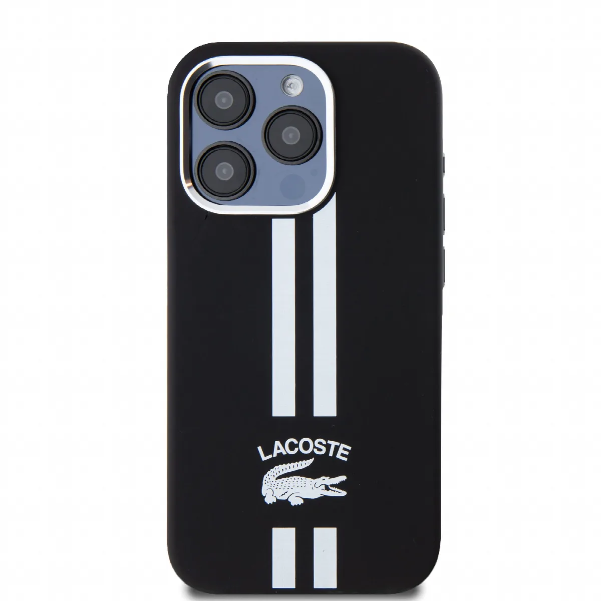 Lacoste Stripes Hard Case Θήκη προστασίας από Liquid σιλικόνη για iPhone 15 Pro Μαύρο – εικόνα 3