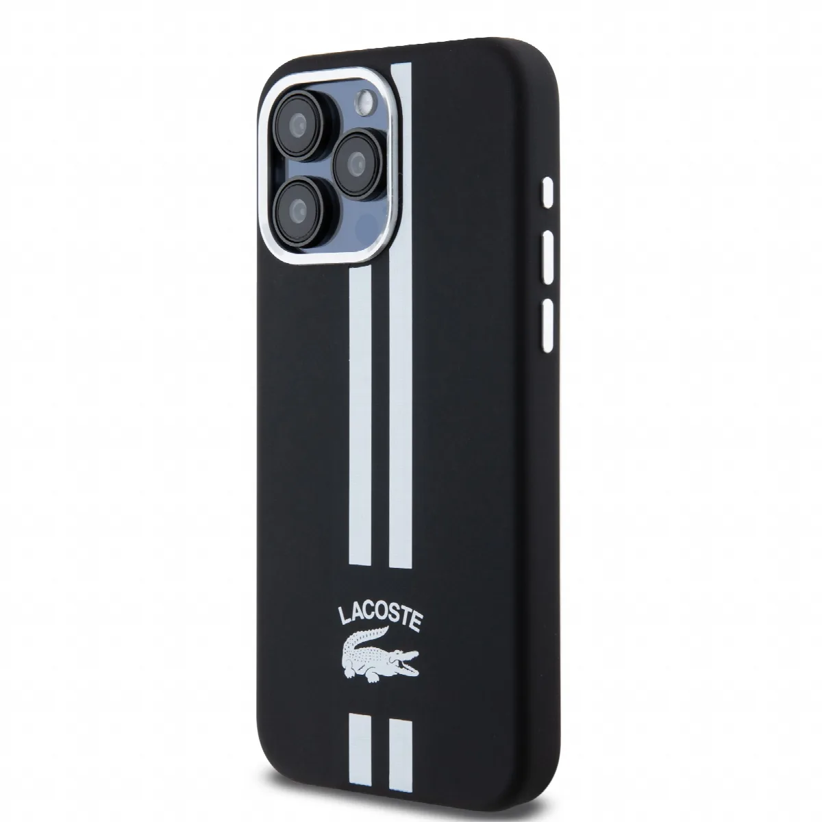 Lacoste Stripes Hard Case Θήκη προστασίας από Liquid σιλικόνη για iPhone 15 Pro Max Λευκό – εικόνα 4