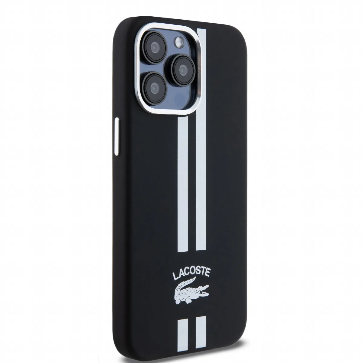 Lacoste Stripes Hard Case Θήκη προστασίας από Liquid σιλικόνη για iPhone 15 Pro Max Λευκό – εικόνα 2