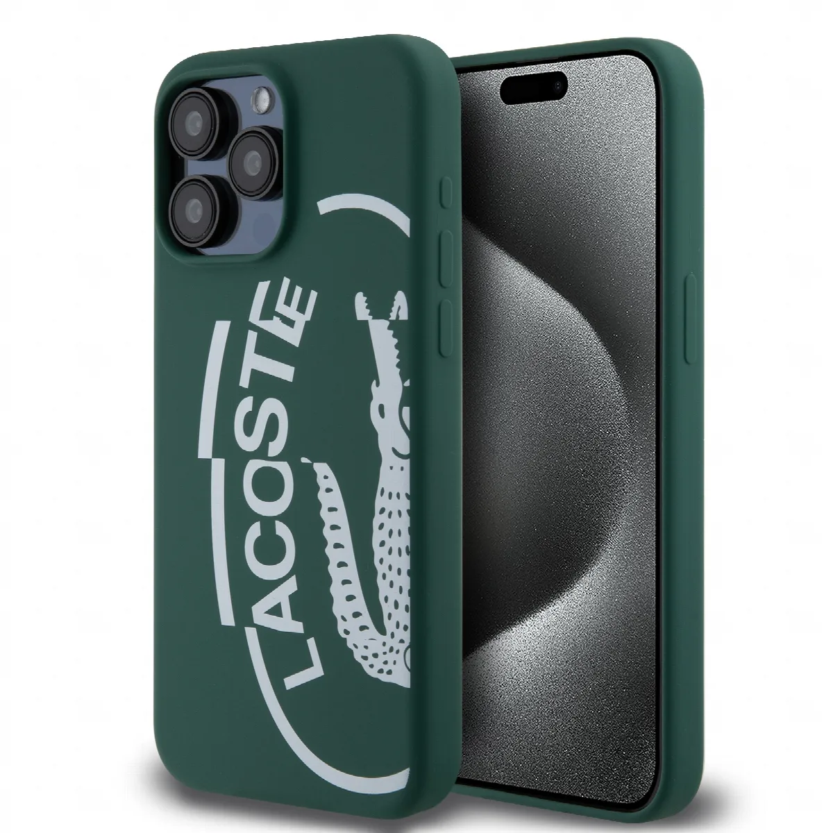 Lacoste Oval Logo Hard Case Θήκη προστασίας από Σιλικόνη για iPhone 15 Pro Max Πράσινο/Λευκό
