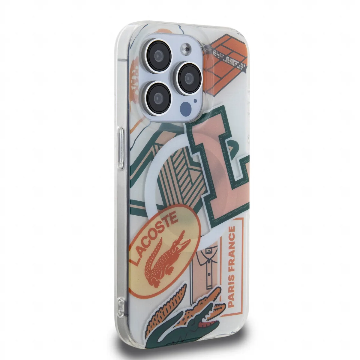 Lacoste Magsafe Double Layer Patch Hard Case Θήκη προστασίας από Σιλικόνη για iPhone 15 Pro White/Orange – εικόνα 2