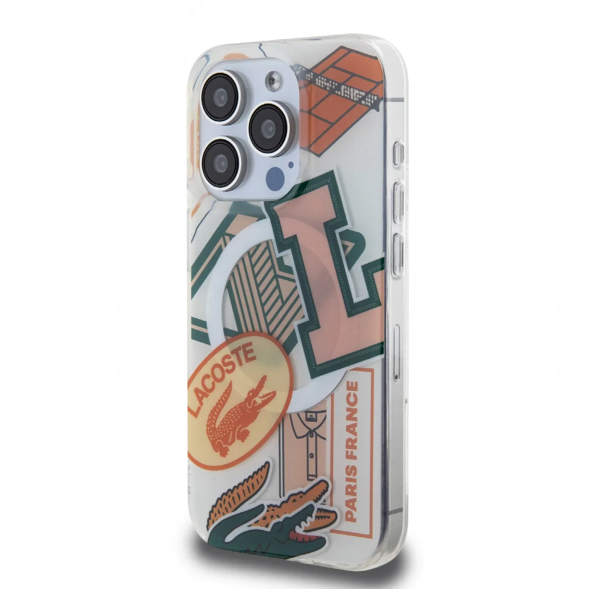 Lacoste Magsafe Double Layer Patch Hard Case Θήκη προστασίας από Σιλικόνη για iPhone 15 Pro White/Orange – εικόνα 4