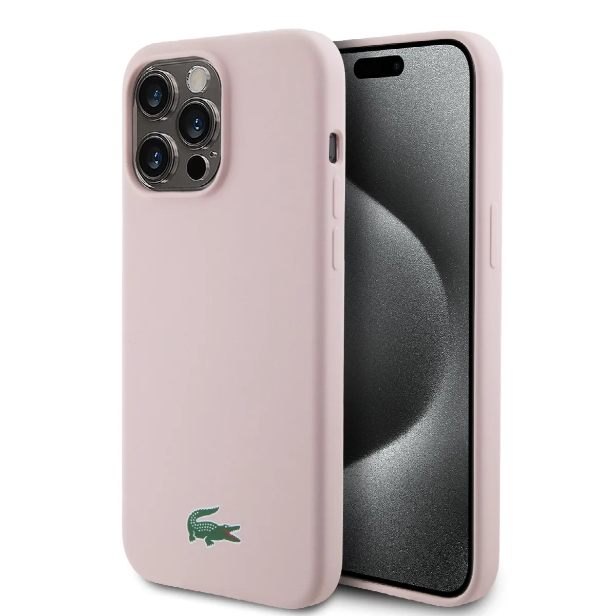 Lacoste Magsafe Croc Logo Hard Case Θήκη προστασίας από Σιλικόνη για iPhone 15 Pro Max Ροζ