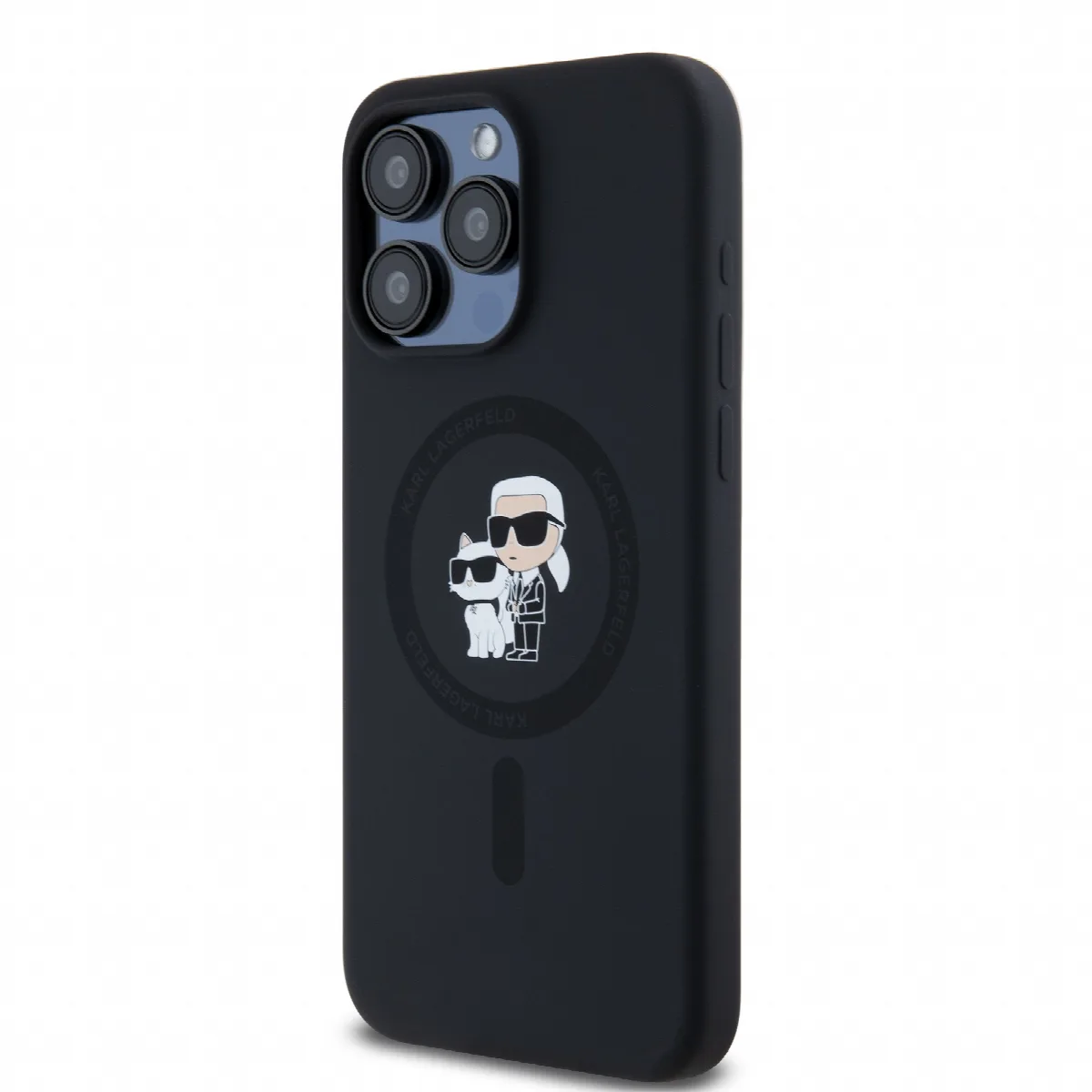 Karl Lagerfeld Magsafe Ringstand Case “Karl + Choupette” Θήκη προστασίας από σκληρό πλαστικό για iPhone 15 Pro Max Μαύρο – KLHMP – εικόνα 4
