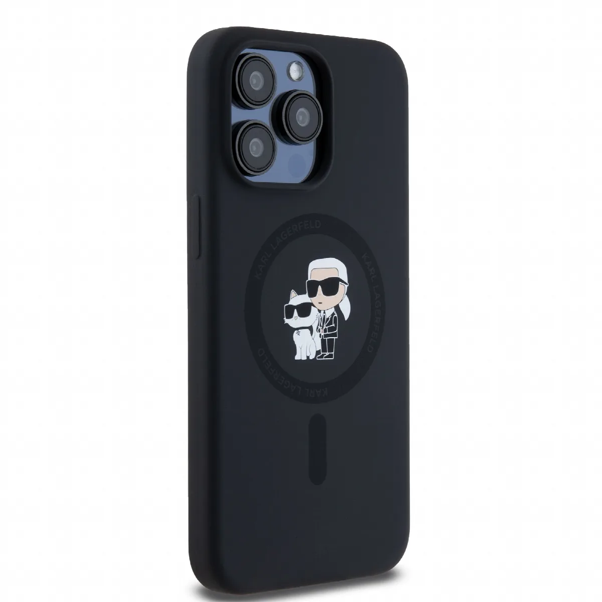 Karl Lagerfeld Magsafe Ringstand Case “Karl + Choupette” Θήκη προστασίας από σκληρό πλαστικό για iPhone 15 Pro Max Μαύρο – KLHMP – εικόνα 2