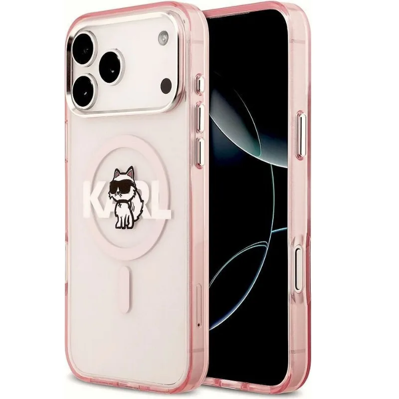 Karl Lagerfeld Iml Choupette Sketch Logo Back Cover για iPhone 17 Pro Max - Ροζ