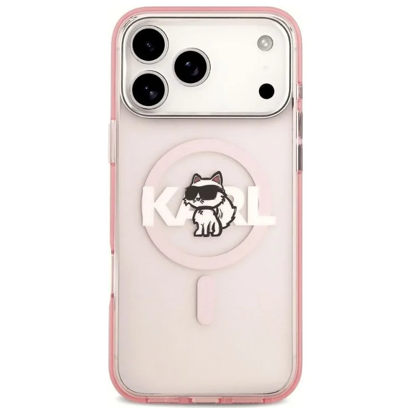 Karl Lagerfeld Iml Choupette Sketch Logo Back Cover για iPhone 17 Pro Max - Ροζ – εικόνα 3
