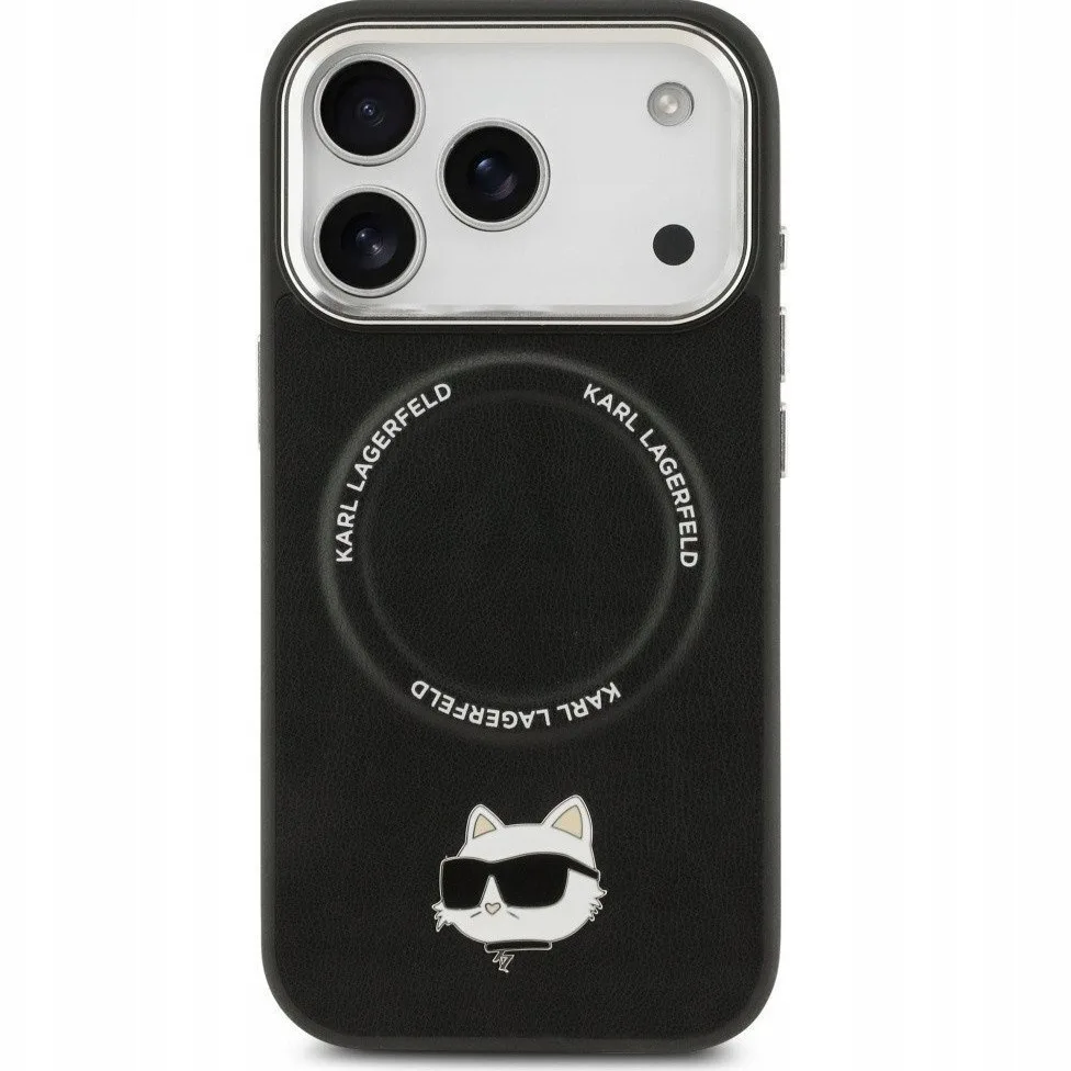 Karl Lagerfeld Choupette Pin Back Cover Πλαστικό / Σιλικόνης / Δερμάτινο για iPhone 17 Pro Max - Μαύρο – εικόνα 3