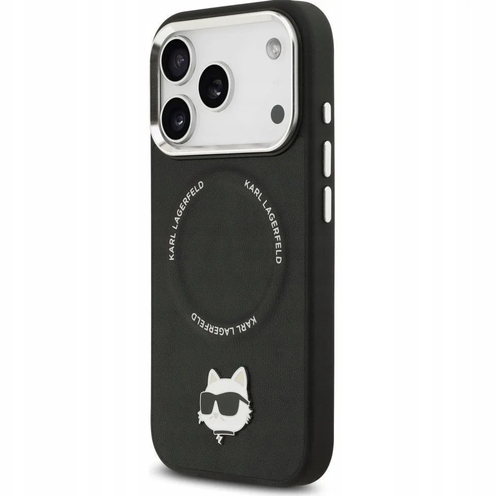 Karl Lagerfeld Choupette Pin Back Cover Πλαστικό / Σιλικόνης / Δερμάτινο για iPhone 17 Pro Max - Μαύρο – εικόνα 2