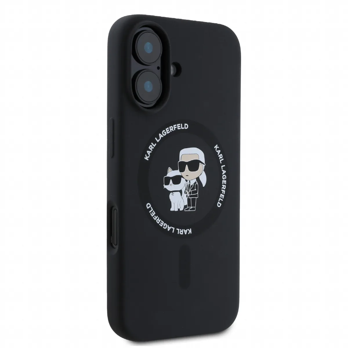 Karl Lagerfeld Magsafe Ringstand Case “Karl + Choupette” Θήκη προστασίας από σκληρό πλαστικό για iPhone 16 Μαύρο – KLHMP16SSCMKC – εικόνα 2