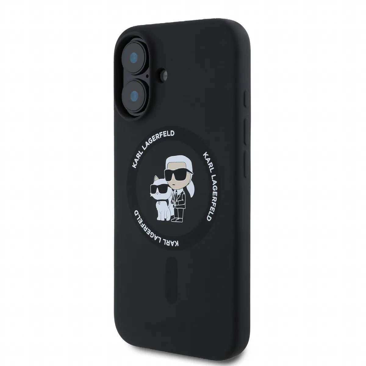 Karl Lagerfeld Magsafe Ringstand Case “Karl + Choupette” Θήκη προστασίας από σκληρό πλαστικό για iPhone 16 Μαύρο – KLHMP16SSCMKC – εικόνα 4