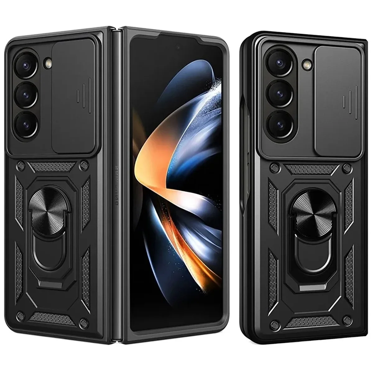 Θήκη Hurtel Hybrid Back Cover Σιλικόνης / Πλαστικό για Samsung Galaxy Z Flip - Μαύρο