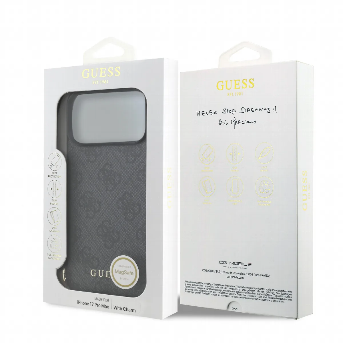 Guess - 4G Charm Θήκη για iPhone 17 Pro Max – Tone-on-Tone Grey – εικόνα 4