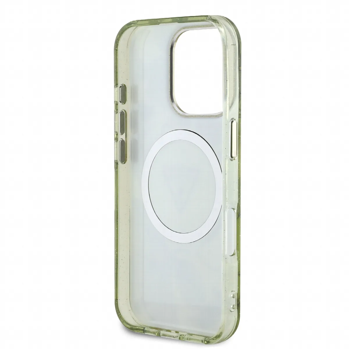 Guess - IML Glitter Magnolia Triangle Logo MagSafe Θήκη για iPhone 16 Pro – Green – εικόνα 3