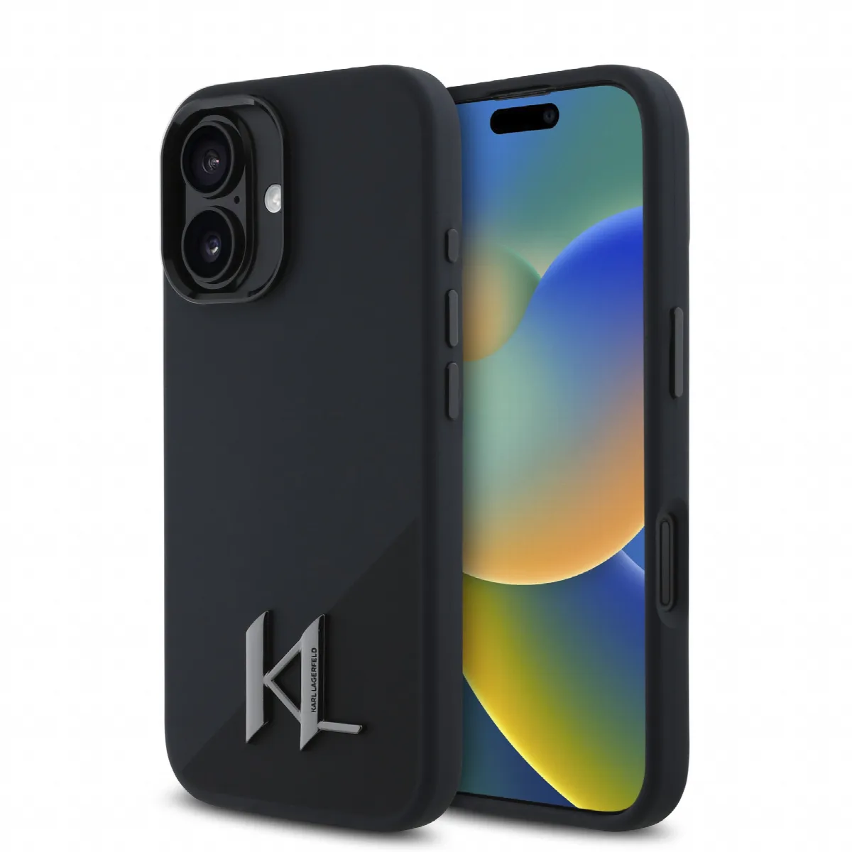Karl Lagerfeld MagSafe Initial Metal Logo Silicone Case Θήκη προστασίας από σιλικόνη – iPhone 16 Μαύρο – KLHMP16SSCMKMPCK