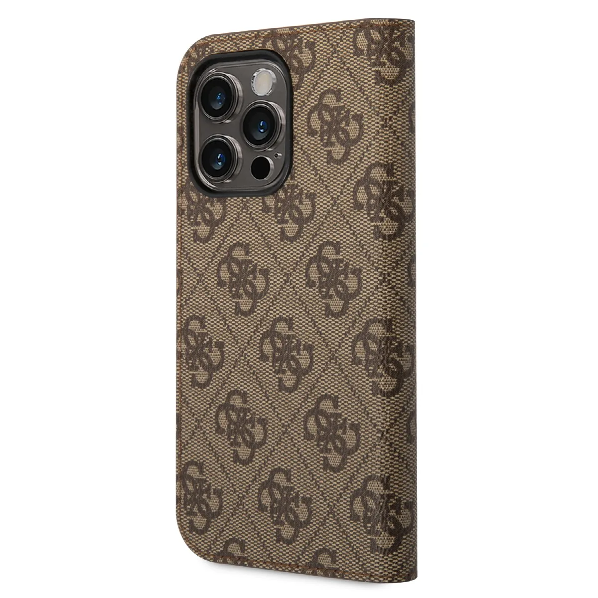 Guess “4G Logo Collection” Script Metal Logo Θήκη προστασίας από δερματίνη τύπου folio – iPhone 14 Pro Max Καφέ – εικόνα 4